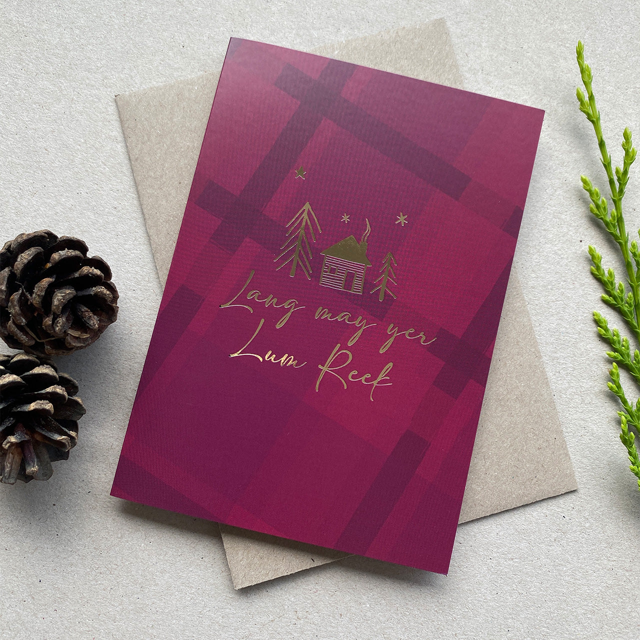 Luxury Scottish Christmas Card - Lang May Yer Lum Reek
