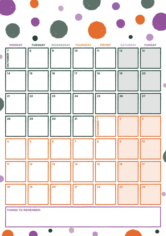 Autumn and Winter Wall Planners 2024