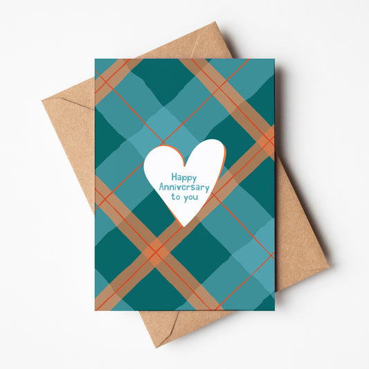 'Happy Anniversary to you' Tartan Inspired Scottish Card