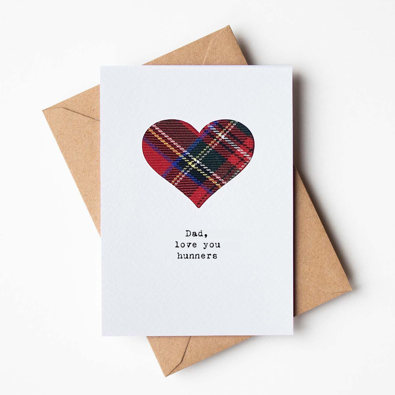 'Dad, love you hunners' Scottish Father's Day Card