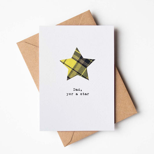 'Dad, yer a star' Scottish Father's Day Card