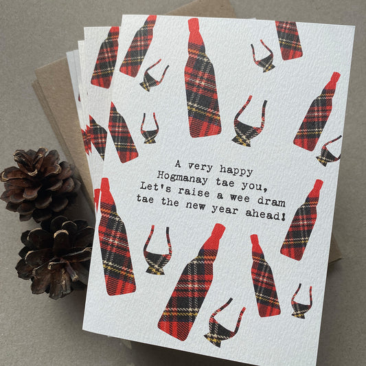 Raise a wee Dram Hogmanay Card Pack of 6