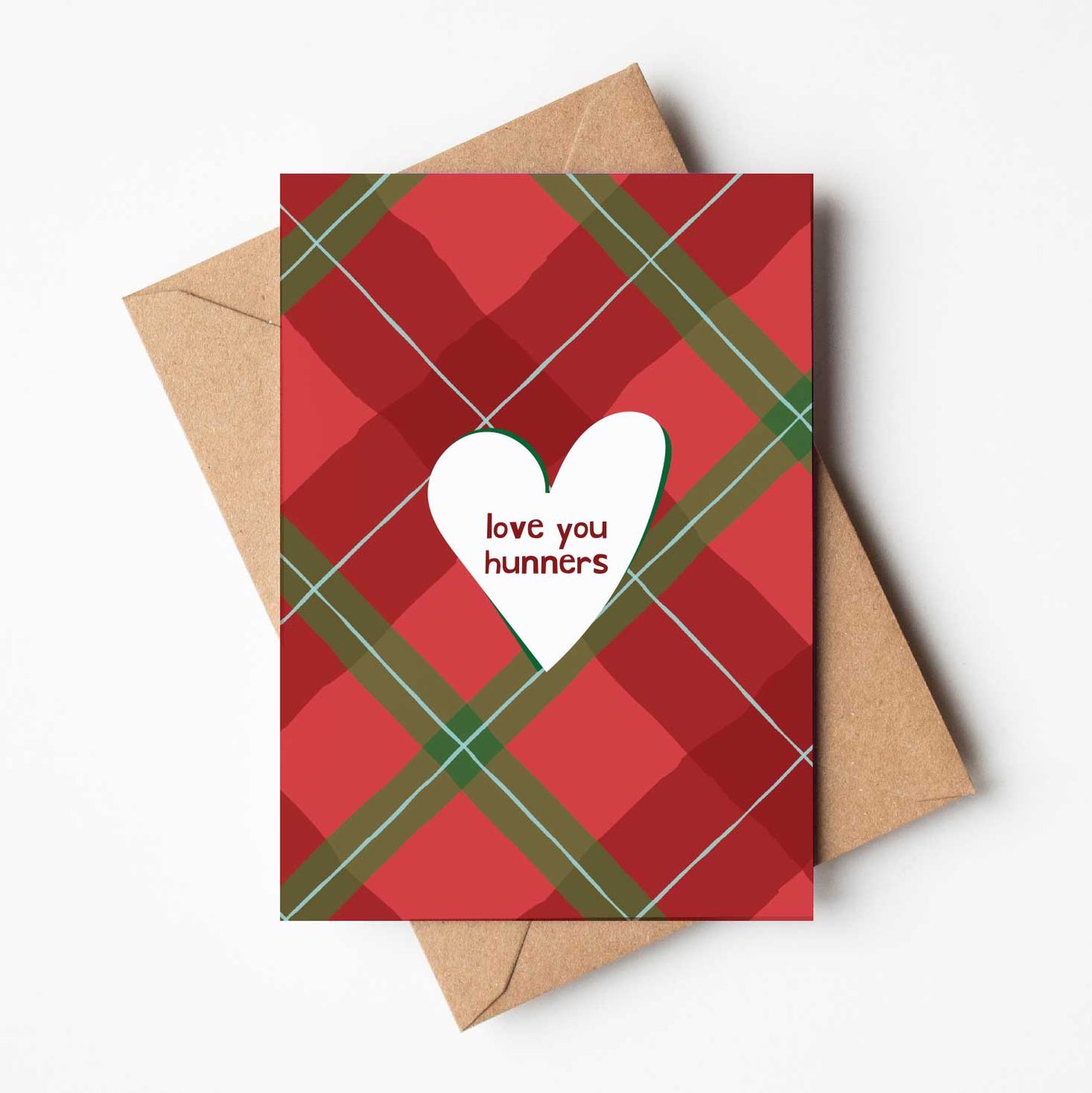 'Love You Hunners' Tartan Inspired Scottish Card