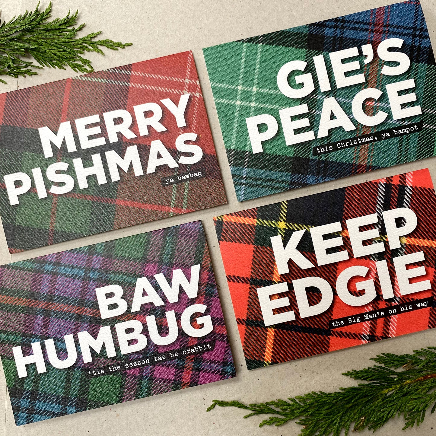 SALE Cheeky Christmas cards set of 4