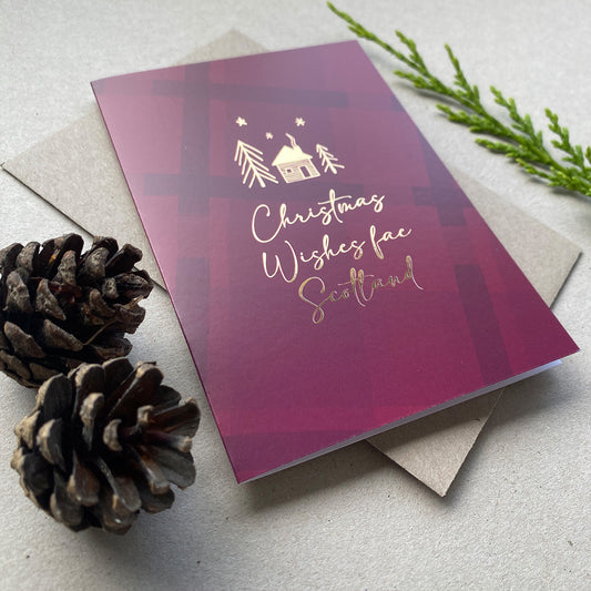 Luxury Scottish Christmas Card - Christmas Wishes fae Scotland