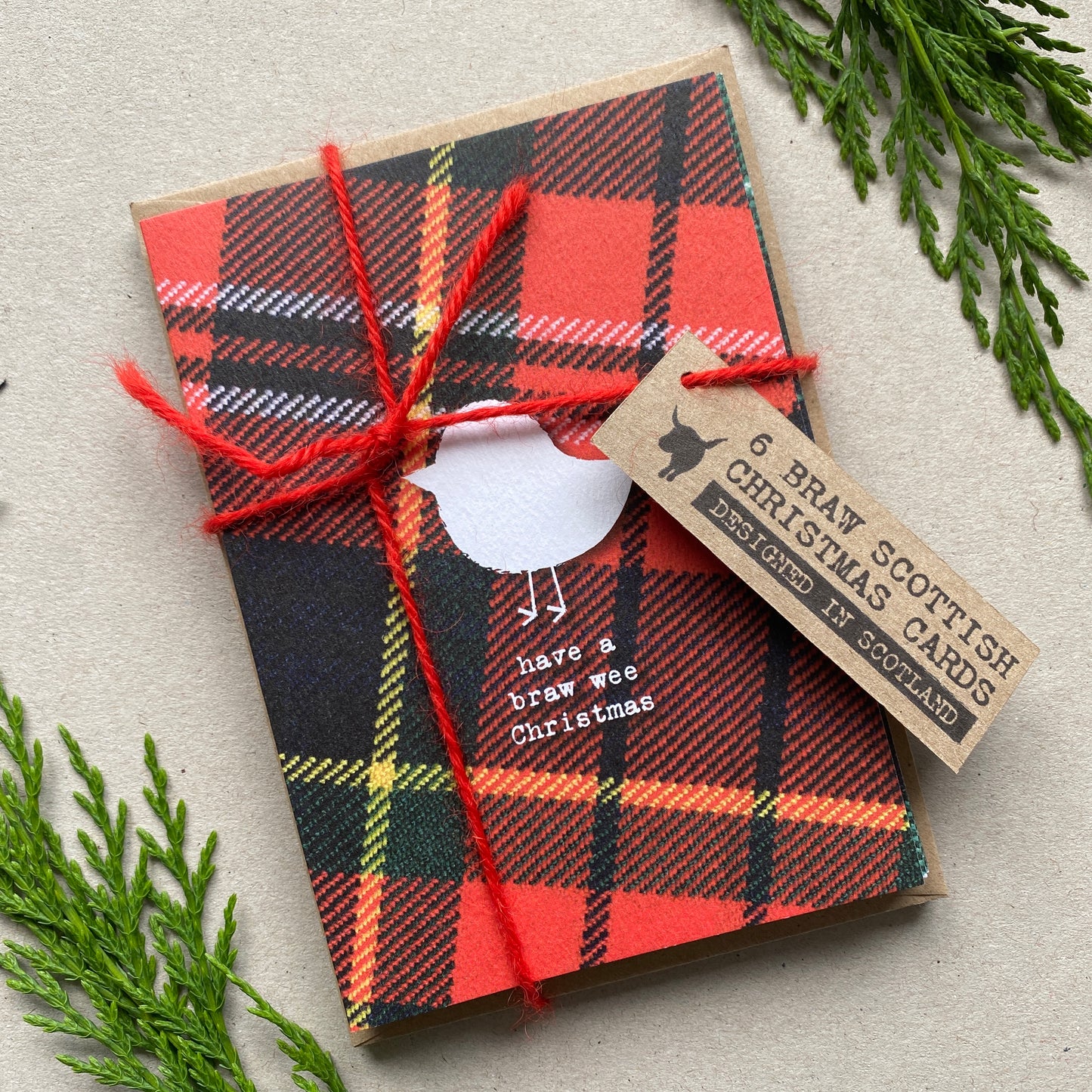 Tartan Christmas Cards Pack of 6