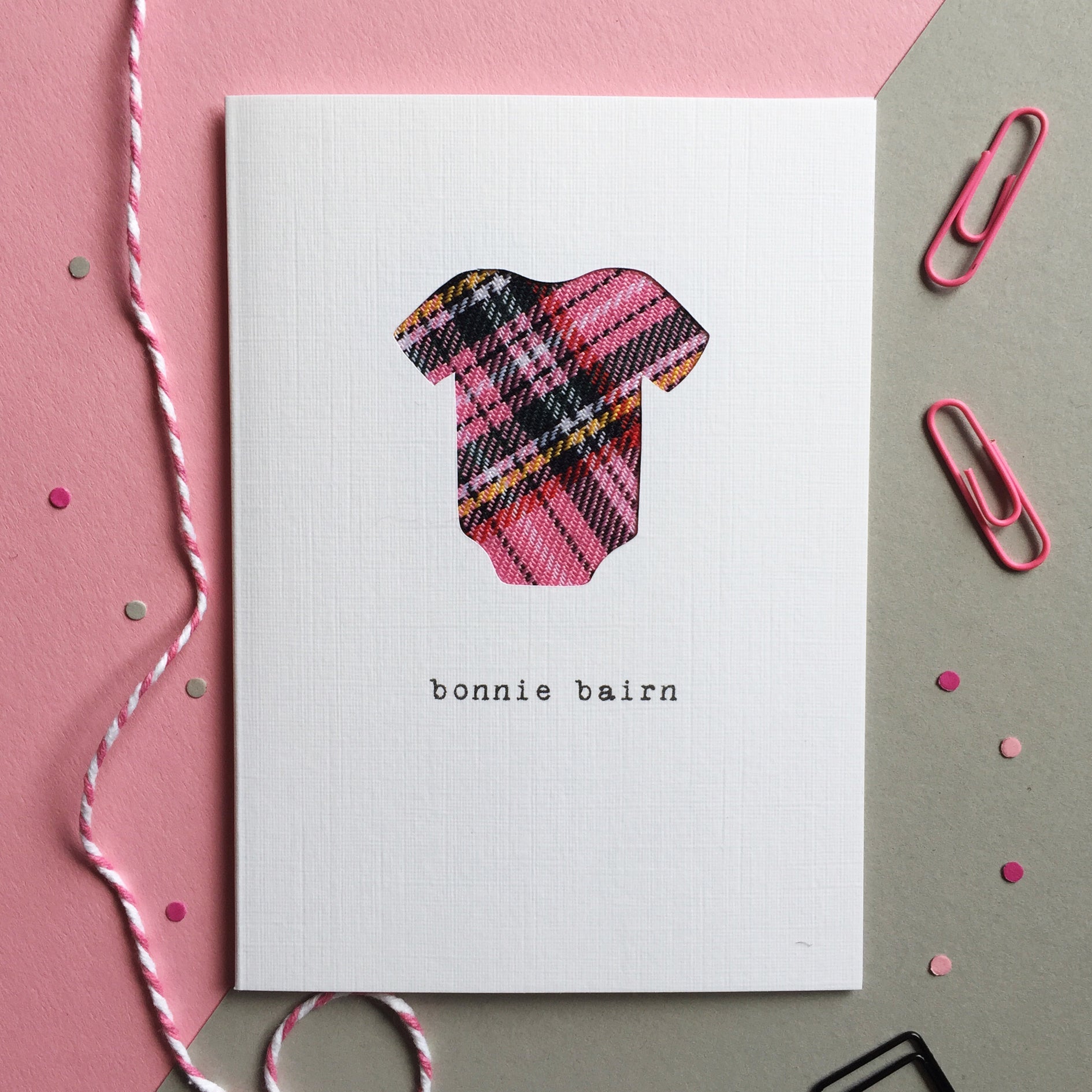 Personalised Scottish New Baby Card with Tartan - HiyaPal