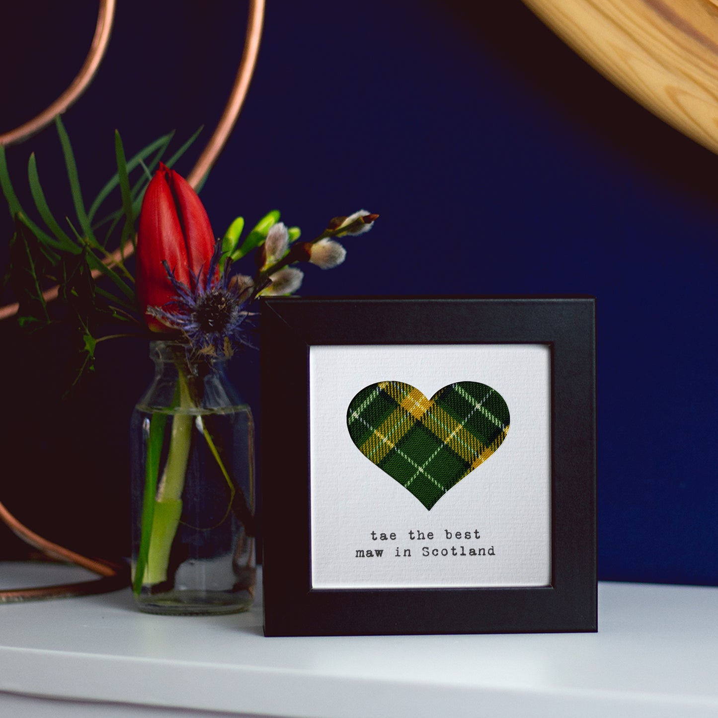 Scottish Mother's Day Gift Framed Tartan Heart - HiyaPal