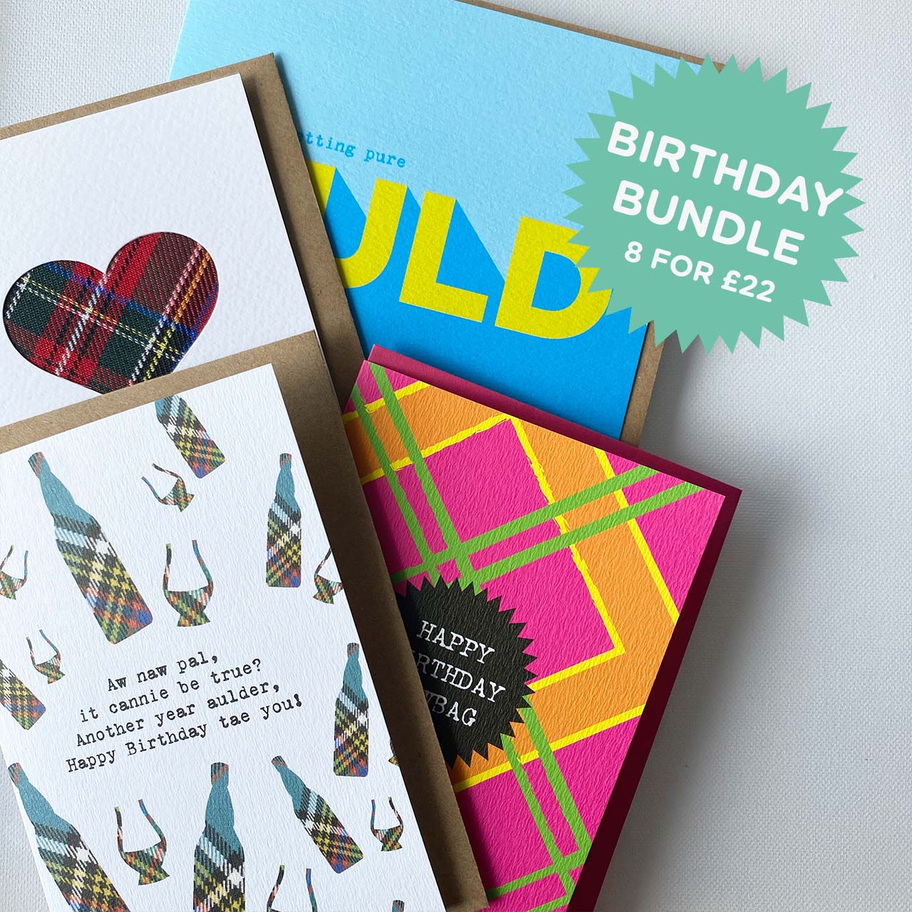 Mixed Scottish Birthday Card Bundle - HiyaPal