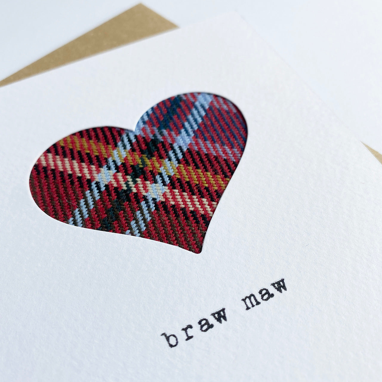 'Braw Maw' Scottish Mother's Day Card with real tartan - HiyaPal