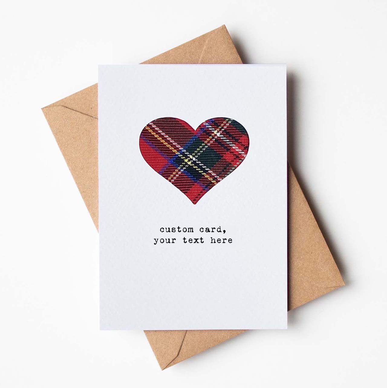 Personalised Scottish Tartan Heart Card - HiyaPal