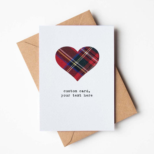 Personalised Scottish Tartan Heart Card - HiyaPal