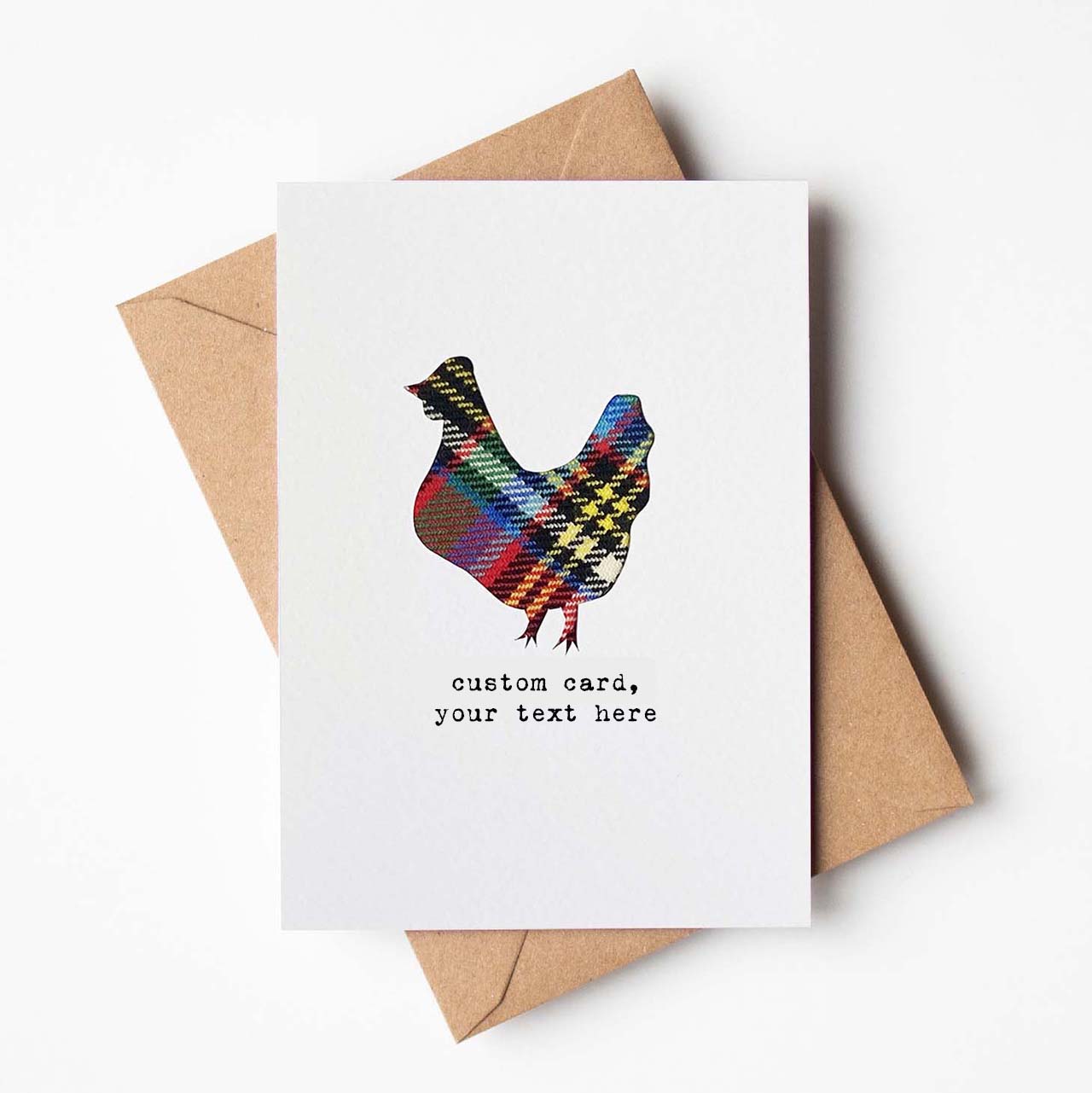 Personalised Scottish Card with Tartan Hen - HiyaPal