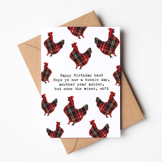 'Happy Birthday Hen' Scottish Birthday Card - HiyaPal
