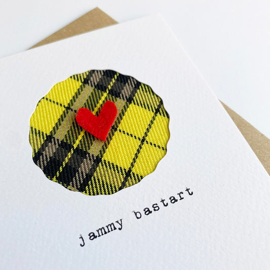 'Jammy Bastart' Scottish Insult Card in Tartan - HiyaPal