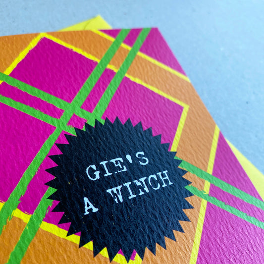 'Gie's A Winch' Scottish Banter Greeting Card - HiyaPal