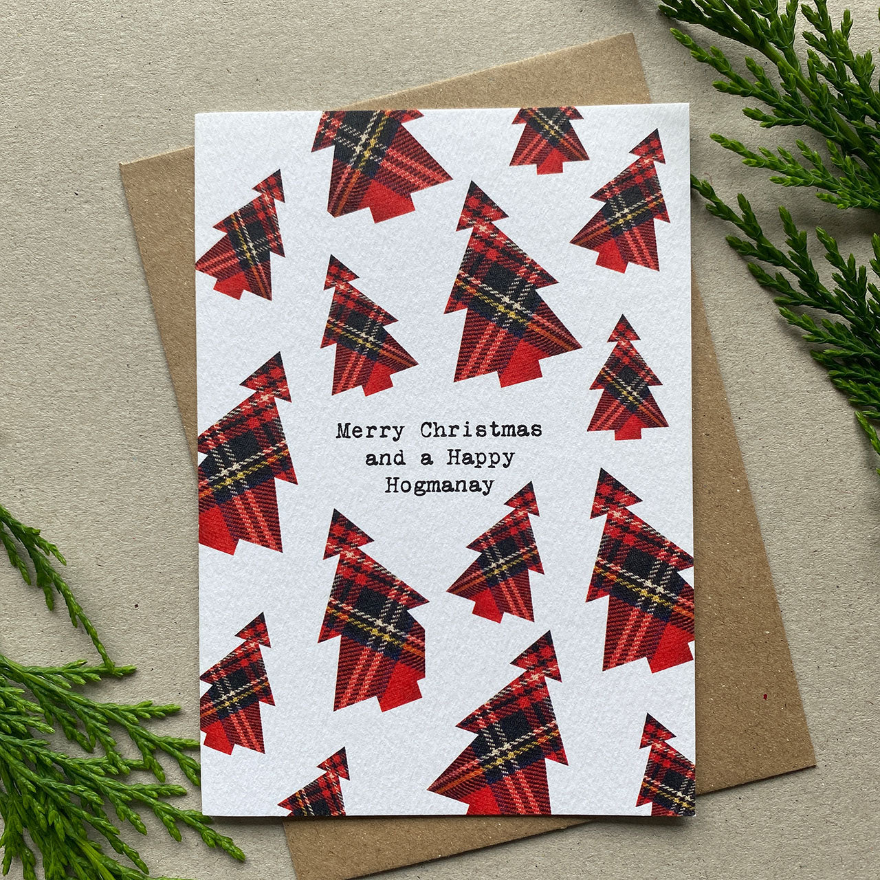Tartan Pattern Christmas Cards Pack of 6