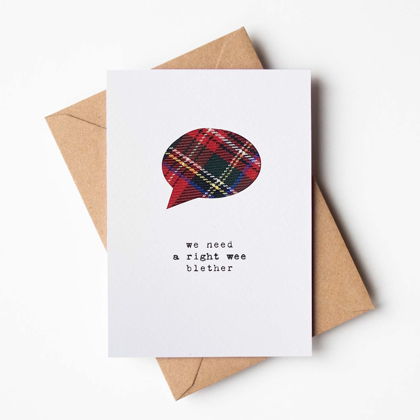 'We Need A Right Wee Blether' Scottish Tartan Card for Friends - HiyaPal