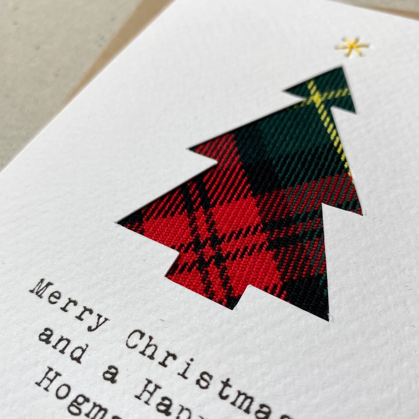 Handmade Tartan Christmas Tree Card